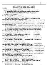 Luyện tập môn Hóa học - Phần Phản ứng oxi hóa khử